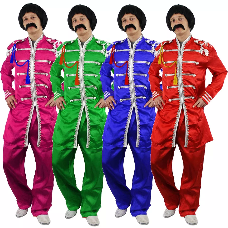 SERGEANT PEPPER MENS COSTUME 1960S ENGLISH BOY ROCK BAND OUTFIT FANCY DRESS - Image 1 of 1