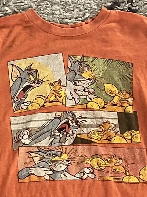 Camisa Tom and Jerry Old Navy para niños talla L manga corta algodón naranja Foto 1 de 4