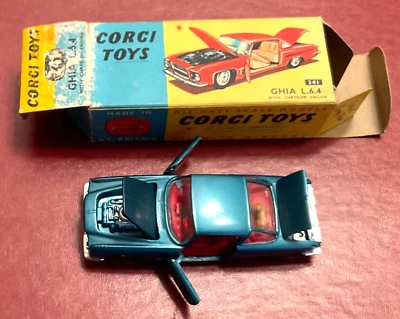 1963 CORGI Mettoy Great Britain CHRYSLER GHIA L.6.4 Coupé #241 metallic blue - Image 1 of 4