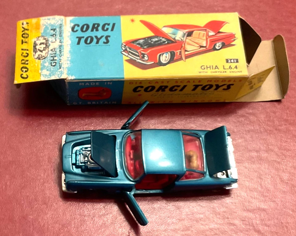 1963 CORGI Mettoy Great Britain CHRYSLER GHIA L.6.4 Coupé #241 metallic blue - Image 1 of 4