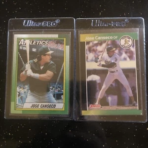 (TWO) Jose Canseco ERROR Cards Misprint By Lip , Denotes * 1989and 1990 Topps, D - Picture 1 of 10