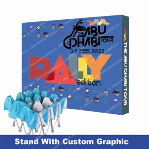 NUOVO 10 piedi supporto pop-up display stand fieristico stand parete con stampa personalizzata - Foto 1 di 6