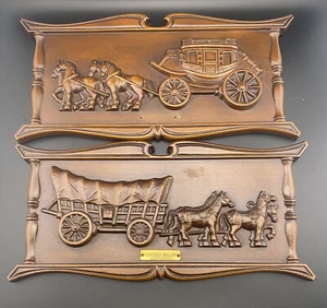 Vintage Turner Mfg. Co Wall Plaques, Stagecoach, Covered Wagon - Picture 1 of 5