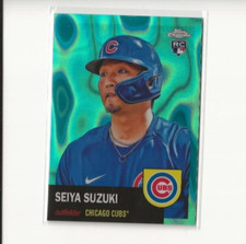 SEIYA SUZUKI 2022 TOPPS CHROME PLATINUM ANNIVERSARY AQUA LAVA REFRACTOR  117/299