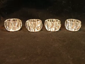 WUNDERSCHÖNER INDIVIDUELLER SALZ-DIP-SET AUS GESCHLIFFENEM KRISTALL 4ER-SET, VINTAGE OFFENES SALZ - Bild 1 von 4