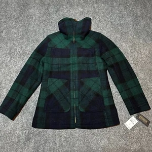 Pendleton Jacket Women XS Petite Green Blue Plaid Full Zip Wool Blend Pocket NWT - Picture 1 of 16