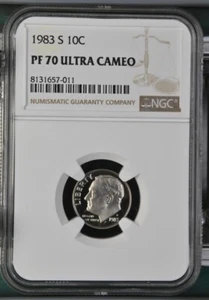1983-S PF 70 Ultra Cameo NGC U.S / United States 10c Roosevelt Dime - Picture 1 of 2