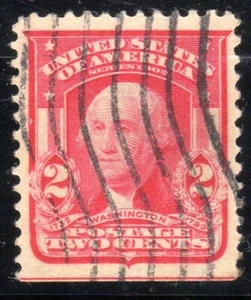 SCOTT #320 TWO CENT WASHINGTON-CARMINE, Type I, Used, Fine - Picture 1 of 2