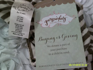 NEW Persnickety Triple Ruffle Leggings Size 6 NWT Striped Brown White/ cream FRE - Picture 1 of 4