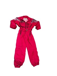 Vintage 80’s Kaelin Skiing Finesse Women’s One Piece Snow Suit Hot Pink Sz 10 - Afbeelding 1 van 14