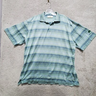 Harry Vardon Penn State Polo Shirt Men's Large Blue Green Striped  Knit Golf - Image 1 of 4