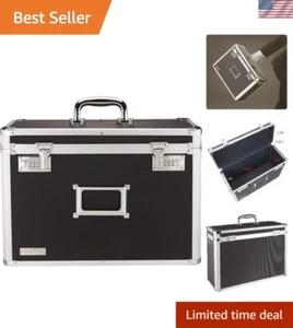 14x7.25x12 Inch Portable File Box with Combination Locks for Documents - Black - Picture 1 of 8