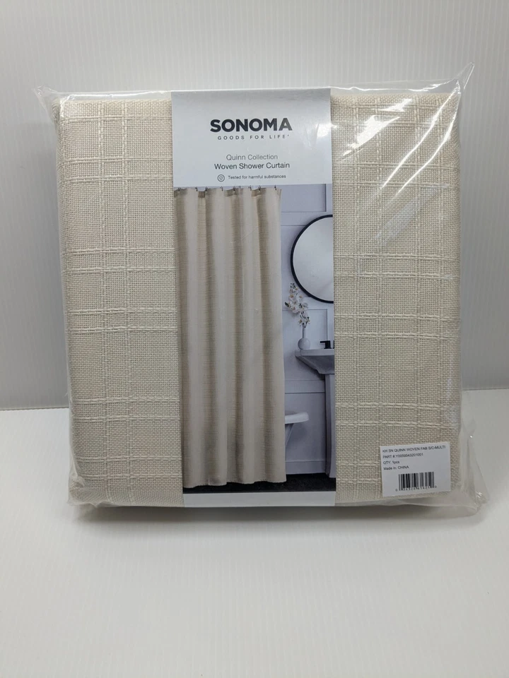 SONOMA Quinn Colección "Lino" Ligero Tejido Tela Cortina de Ducha 72 x 70" Foto 1 de 4