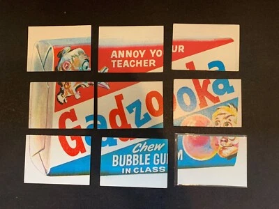 1973 Topps Wacky Packages 1st Series 1 Puzzle Checklist 9 Card Gadzooka Set - Image 1 of 2