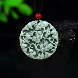 Jade Bat Pendant Fashion Natural Jewelry Stone Necklace Green Talismans Amulet - Picture 1 of 6
