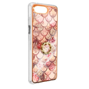 Coque iPhone 7 Plus et 8 Plus Bi-matière Bague de Maintien Motif Écaille Rose - Photo 1 sur 6