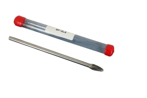 TEMO SF-3L6 Double Cut CARBIDE ROTARY BURR FILE 3/8" Round Tree, 1/4"Dx6"L Shank - Picture 1 of 2