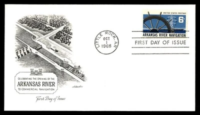 Mayfairstamps US FDC 1968 Arkansas river navigation appreciation artmaster aau_5 - Image 1 of 2
