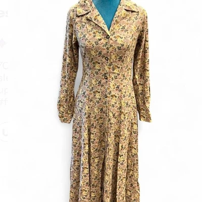 Vintage Laura-Ashley Women's Floral long sleeve button up Dress - Image 1 of 4