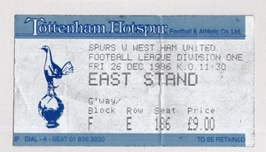 Tottenham Hotspur - West Ham United 1986-1987 Division One Ticket 26.12.1986 - Bild 1 von 2