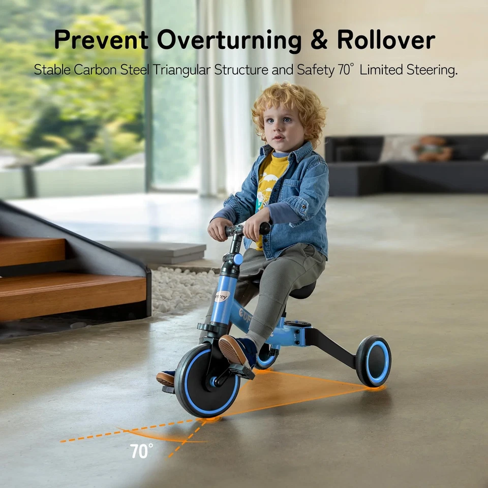 Bicicleta de acero al carbono para niños de 24" de longitud para niños pequeños de 1 a 5 años con pedal, asiento ajustable Foto 1 de 4