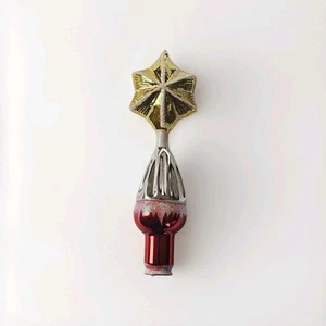 Vtg Tree Topper Mercury Glass Christmas Holiday Decor Gold Silver Red Sparkle - Picture 1 of 6