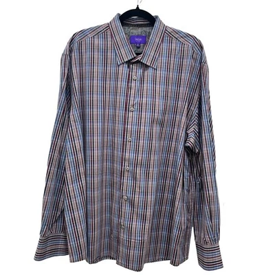 Tallia | Camisa Para Hombre XXL 18.5 Guinga Rayas Puño Abatible Abotonada Gris Cachemira Foto 1 de 4