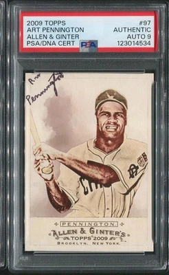 2009 Topps Allen & Ginter Art Pennington #97 Signed Autograph Auto PSA DNA 9 - Image 1 of 2