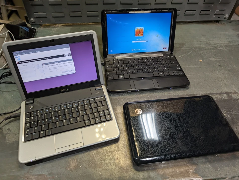 3x LOTE 1x Netbook Dell Inspiron 910 Mini Modelo PP39S 2x HP Mini 1000! ¡Caridad! Foto 1 de 4