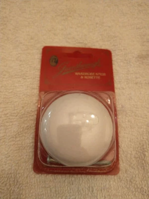 New Old Stock Gainsborough White Wardrobe Knob & Rosette. Read Description  - Image 1 of 4