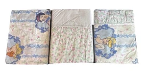 Vintage Disney Full Bed Skirt & 2 Shams Cinderella Snow White Belle Princess NEW - Picture 1 of 6