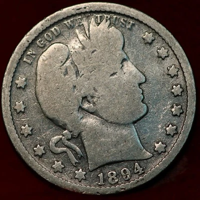 1894 Philadelphia Mint Silver Barber Quarter - Image 1 of 2