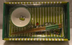 Sanrio Keroppi Ceramic 3 Piece Sushi Plate Set - New - Picture 1 of 3