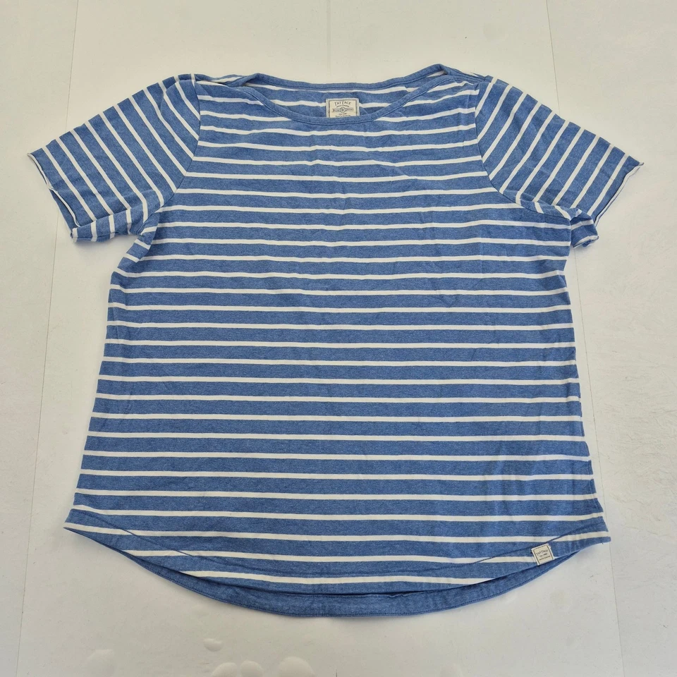 Camiseta FAT FACE 16 Azul Mujer Clásica Bretón Algodón Rayas Casual - Imagen 1 de 4