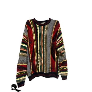 VTG COTTON TRADERS Coogi Style Sweater Mens Large Multicolor 3-D Texture Cotton - Picture 1 of 10