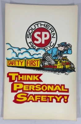 Винтажный плакат Southern Pacific Railroad Think Personal Safety Mark Taylor 22 дюйма x 14 дюймов - Изображение 1 из 4