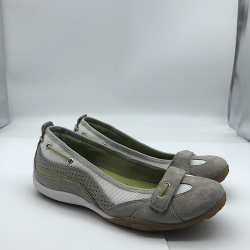 Clarks Privo 6 scarpe basse strette slip on pelle grigio casual da passeggio