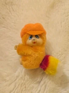 Monchhichi Vintage Naranja Halloween 3" Mono Oso Abrazador Sonajero Juguete Animal Difícil de Encontrar - Imagen 1 de 9