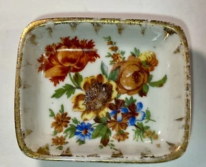 Vintage Blumen Schmuck Schale Pin Tablett Pate de Limoges Couleuvre Frankreich - Bild 1 von 8