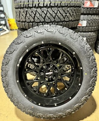 20x10 Vision Rocker Black Wheels 33" AT Tires 6x5.5 2022+ Toyota Tundra Sequoia - Image 1 of 4
