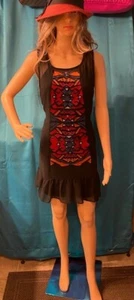 Angie Women Mini Aztec Black Dress Size Extra Large - Picture 1 of 6