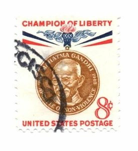Estampilla de Estados Unidos Scott 1175 1961 8c de Mahatma Gandhi usada (a29) - Imagen 1 de 2