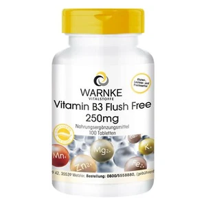 Vitamin B3 Flush Free 250 mg - 100 Tabletten aus Inositolhexanicotinat | Warnke  - Bild 1 von 12