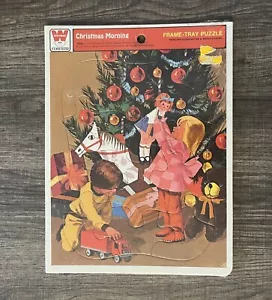 Vintage Whitman Frame Tray Puzzle Christmas Morning 4505B New Sealed 1977 - Picture 1 of 4