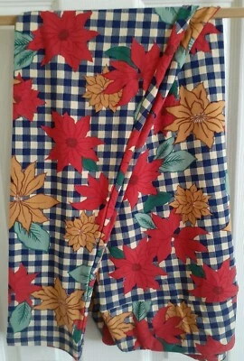 Leggings Lularoe TC2 Vintage Navidad Poinsetta a Cuadros Foto 1 de 4