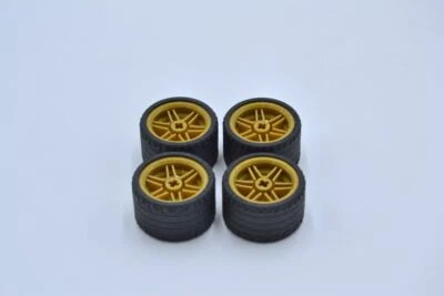 LEGO 4 x Reifen Felge Pearl Gold Wheel 30.4mm D. x20mm Tire 37x22 ZR 56145c03 - Bild 1 von 2