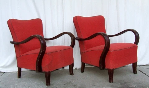 Art Deco Club Chairs. Armchairs, Cocktail Chair 1920s Vintage Antique Halabala Cover