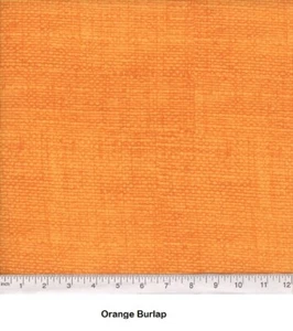 Orange Burlap Print 100% Cotton Fabric sold by the Yard from bolt - Picture 1 of 1