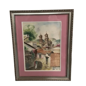 Max Vidal Matted Framed Mid Century Watercolor Fine Art Signed Spanish 13.75”x17 - Picture 1 of 6