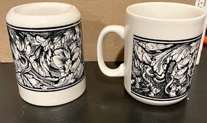 Tazas Churchill vintage hechas en Inglaterra, tazas de café blanco y negro - Imagen 1 de 5